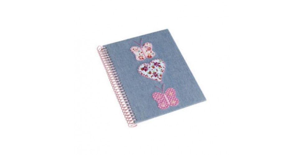 Denim Butterfly Notebook A5