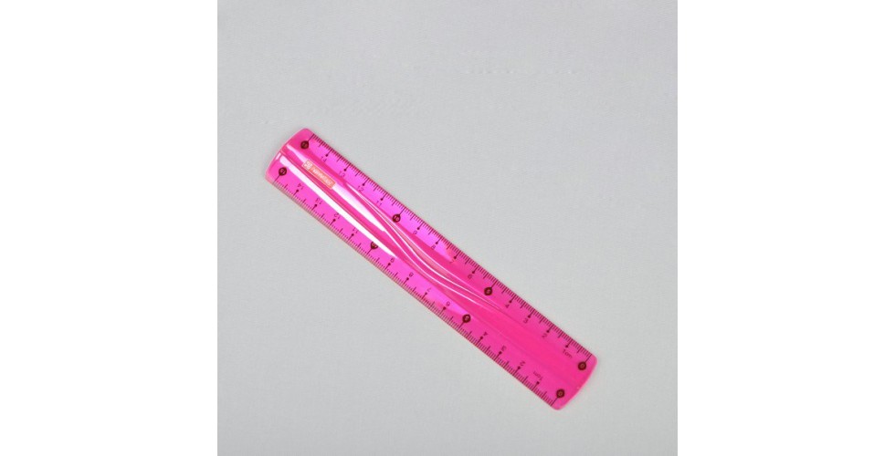 Ruler 15cm Flexible for Lefties, pink