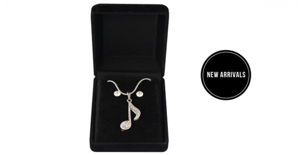 Necklace & Earrings Musical Note Quaver