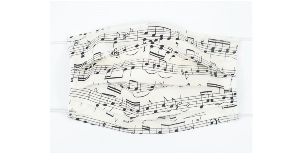 Music Notes Face Mask 100% cotton