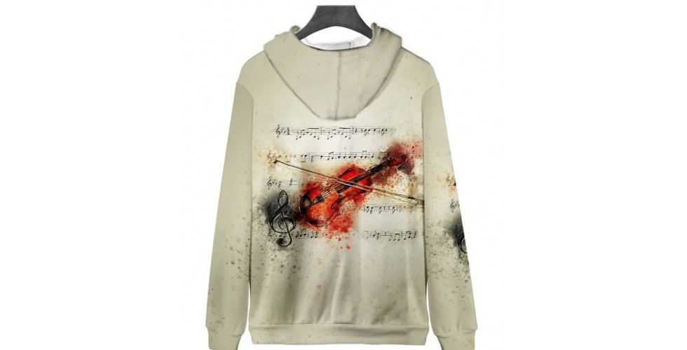 Hoodie Violin Polyester with Zipper 