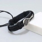 Bracelet with hand-woven Tennis racket