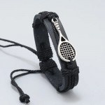 Bracelet with hand-woven Tennis racket